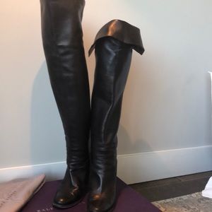 Tall black leather Ralph Lauren over the boots